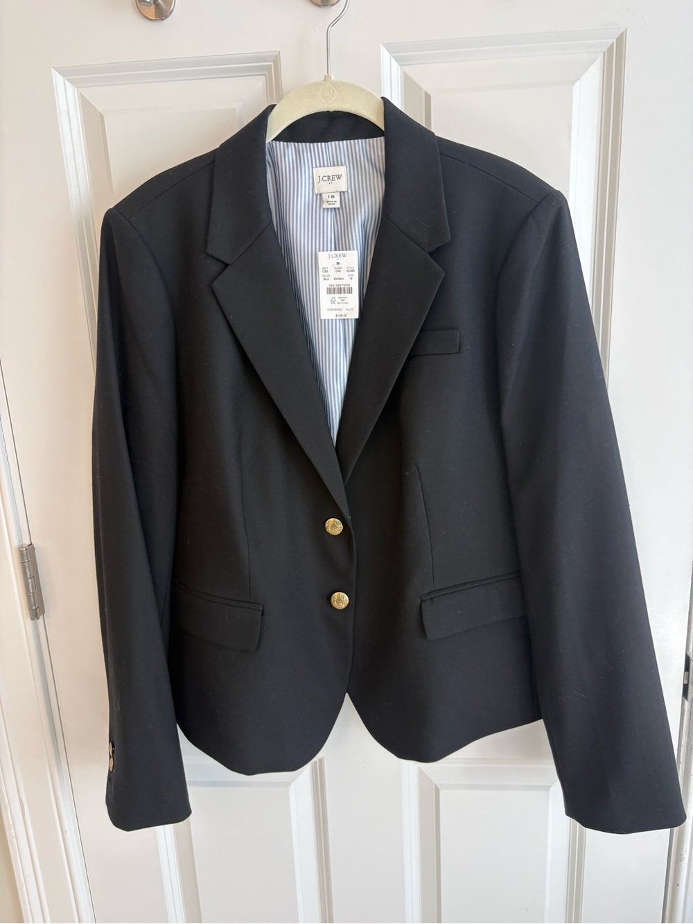 NWT J. Crew Women's Black Schoolboy Blazer